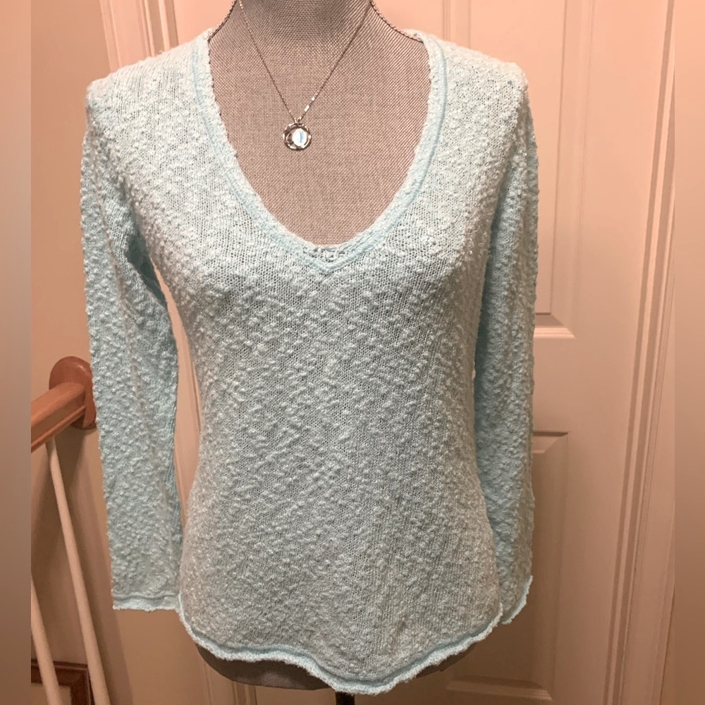 Sea foam green J Jill 100% cotton sweater size small
